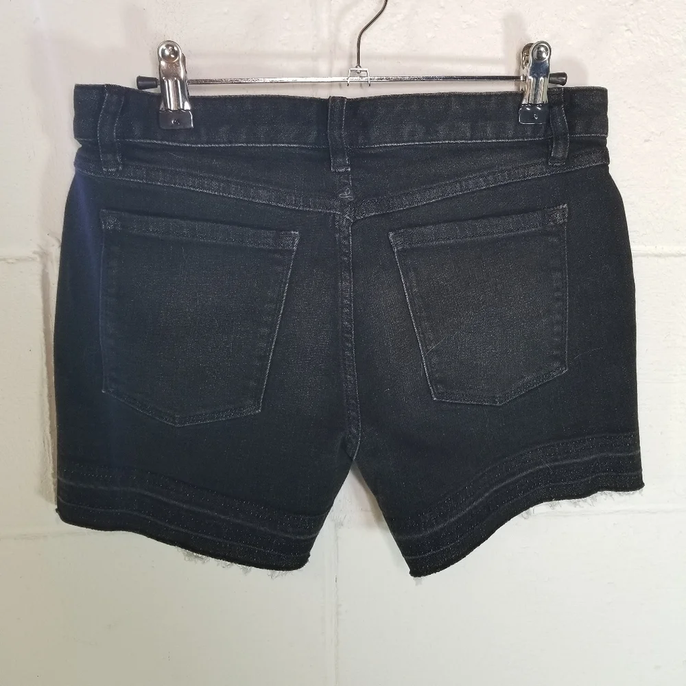Prana London black denim jean raw hem shorts